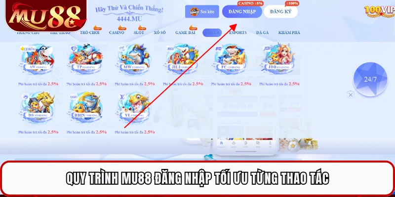 Quy trình MU88 đăng nhập tối ưu từng thao tác